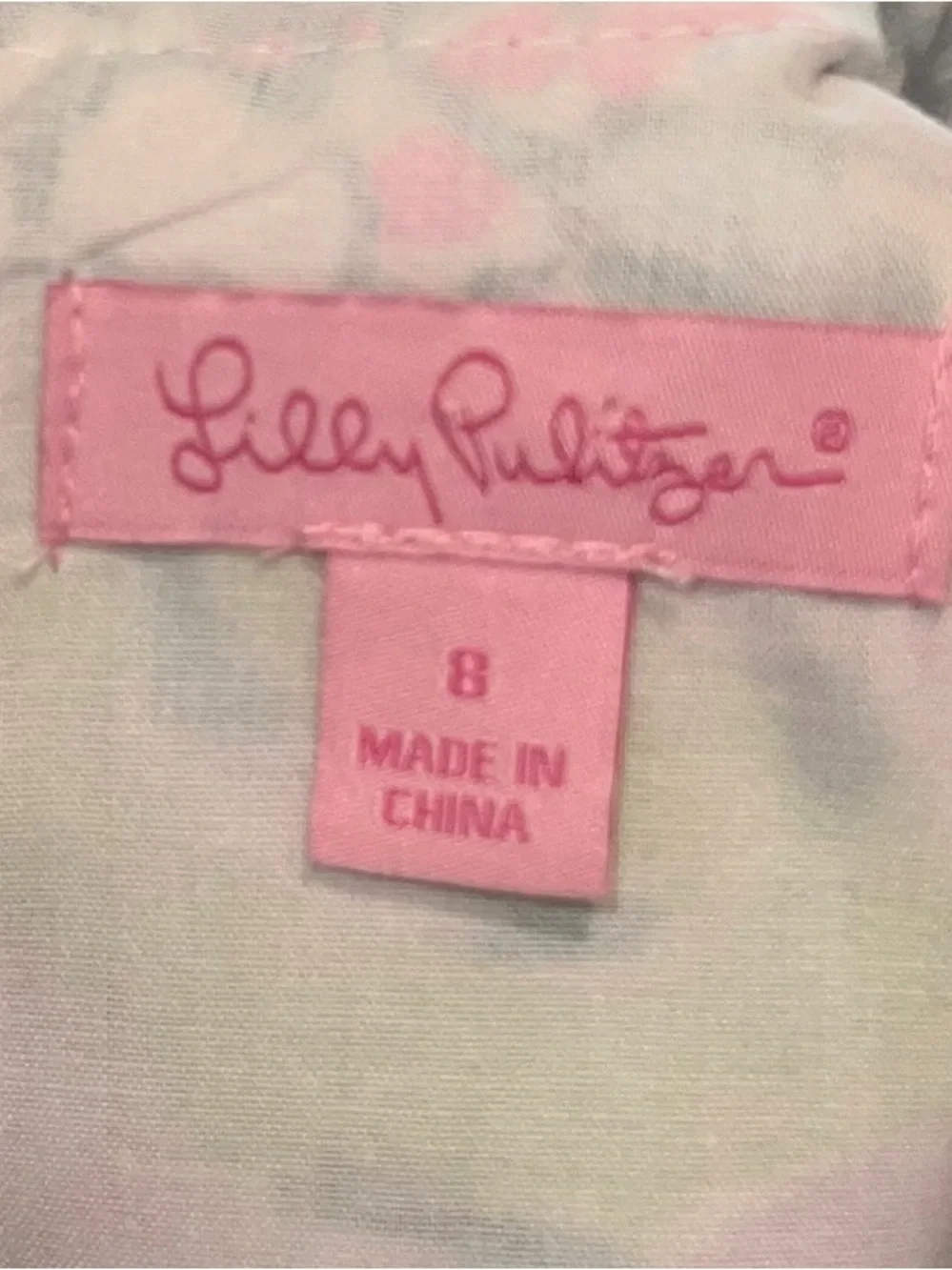Lilly Pulitzer Girls Tropical Floral Shift Dress White Lace Trim Size 8